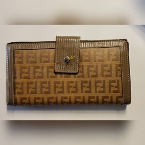 Women's Fendi Tan and Brown Monogram Wallet